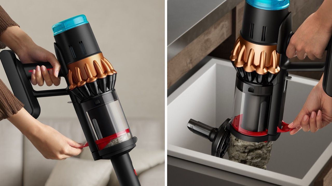 Dyson CleanCompaktor Behälterentleerung